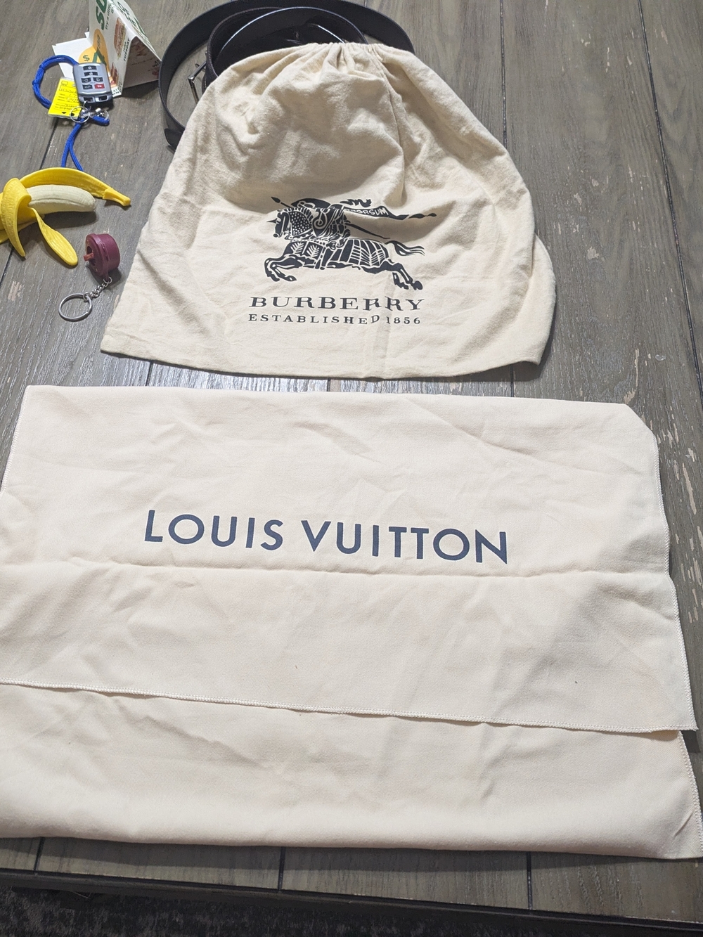 Large Louis Vuitton Beige Dust Bag with Logo